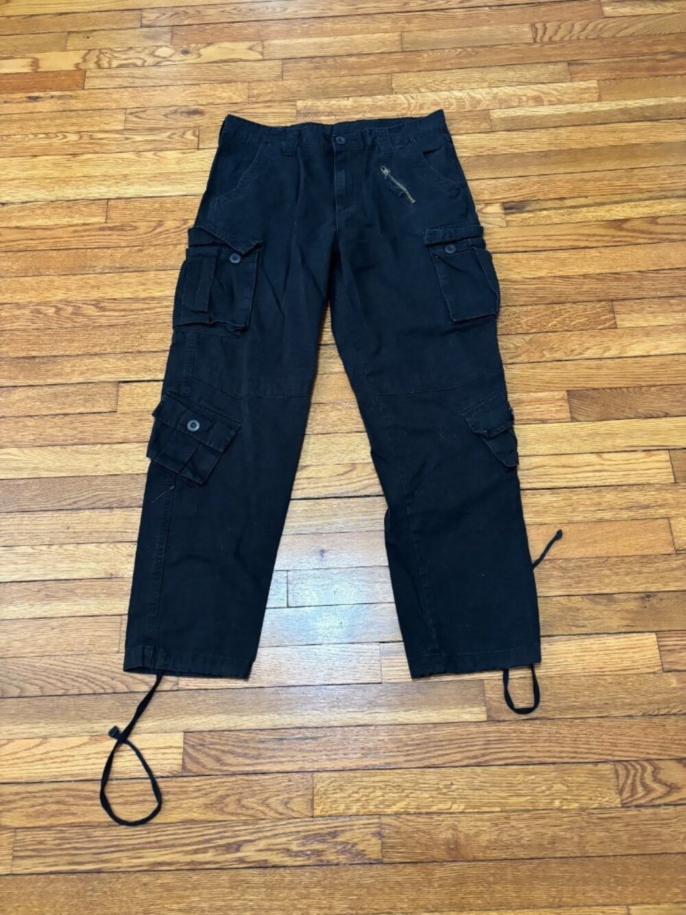 Must Way Cargo Pants Mens Sz 34x30 Black Military Paratrooper Utility Pockets